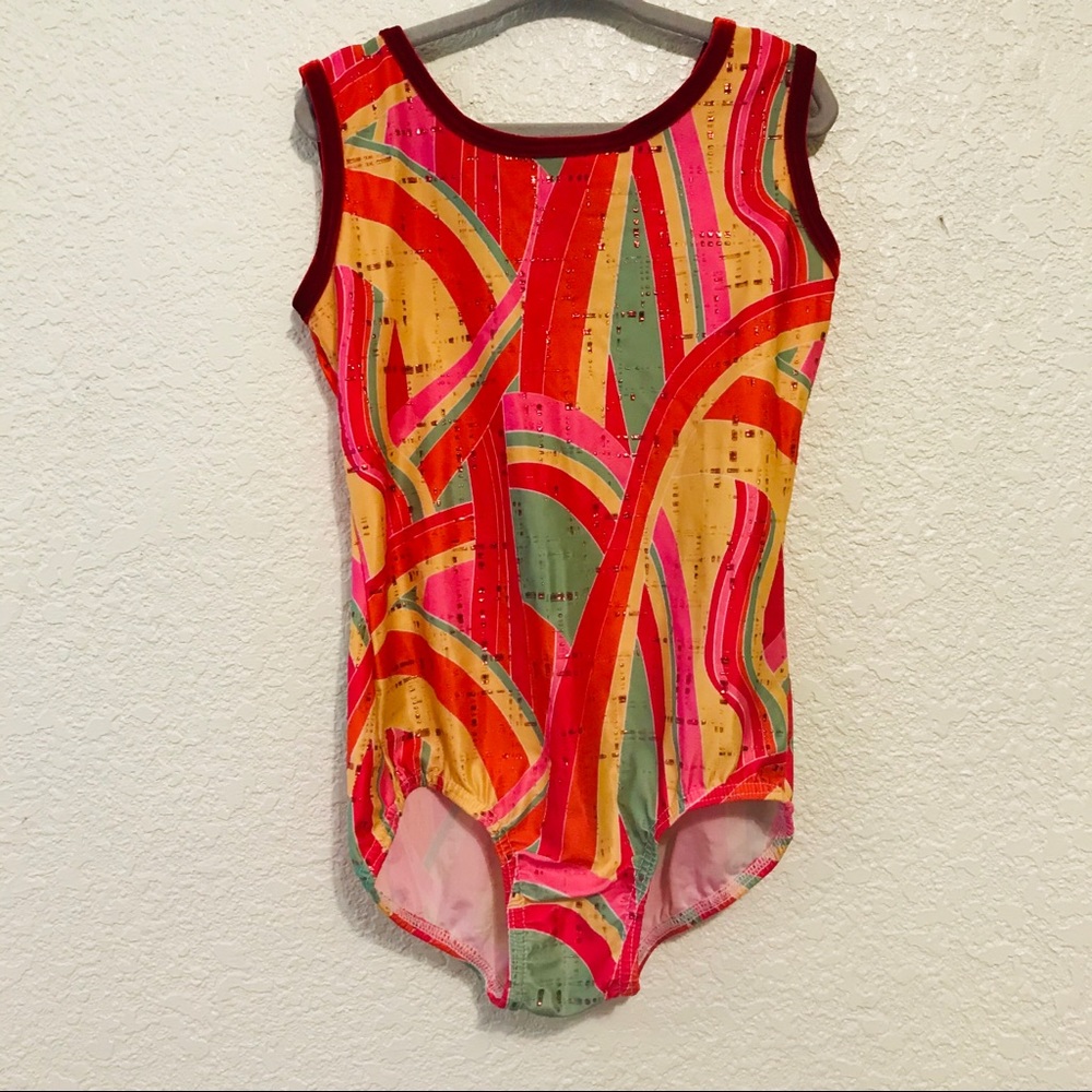 Body wrappers leotard  USA striped velvet sequin